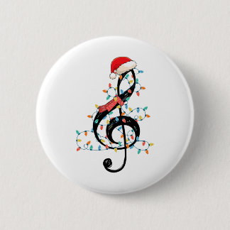 Driestema Christmas Lichtjes Muziek Kerstliefhebbe Ronde Button 5,7 Cm