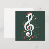 Driestemmige sleutel kerstverlichting muziek liefh feestdagenkaart (Voorkant / Achterkant)