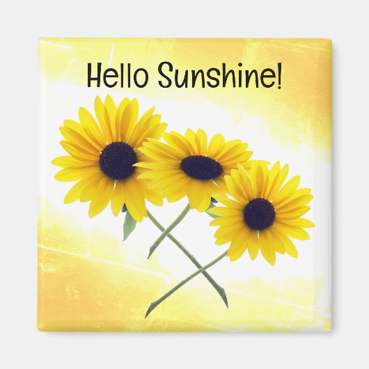  driestugel - zonnebloem Fotoaangepaste tekst Magneet (Voorkant)