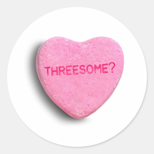 Drietal Candy Heart Ronde Sticker (Voorkant)