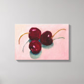 Drietal kersen olieverf fruit canvas afdruk (Voorkant)