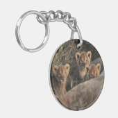Drietal leeuwenwelpen met moeder sleutelhanger (Voorkant Links)