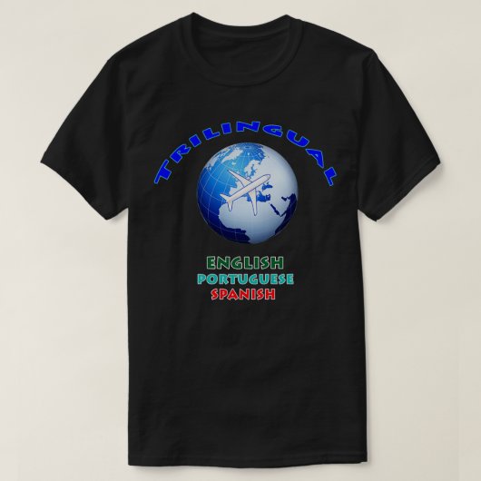 Drietalig Engels Spaans Portugees 2 T-shirt (Design voorkant)