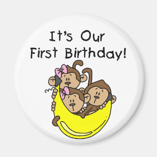 Drietallen eerste - Twee Meisjes Één de T-shirts Magneet