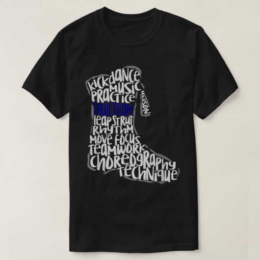 Drieteam — Band Word Cloud Art markeren T-shirt (Design voorkant)
