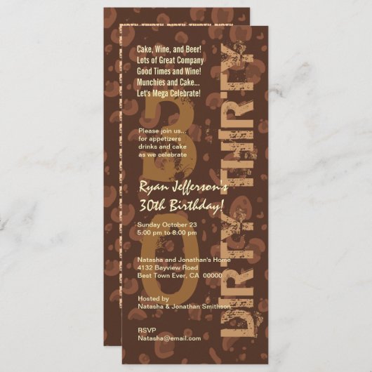 DRIETIG DRIETIJDKoffiekkoffie Kaart (Voorkant / Achterkant)