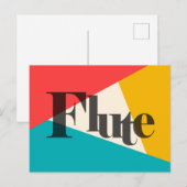 Drietonefluit - Turquoise Koraal Goud Briefkaart (Voorkant / Achterkant)