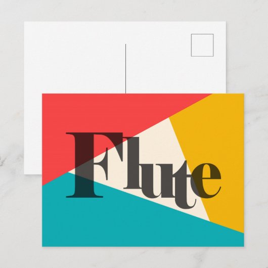 Drietonefluit - Turquoise Koraal Goud Briefkaart (Voorkant / Achterkant)