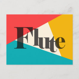 Drietonefluit - Turquoise Koraal Goud Briefkaart