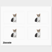 Drietraps Welsh Corgi Rechthoekige Sticker (Vel)