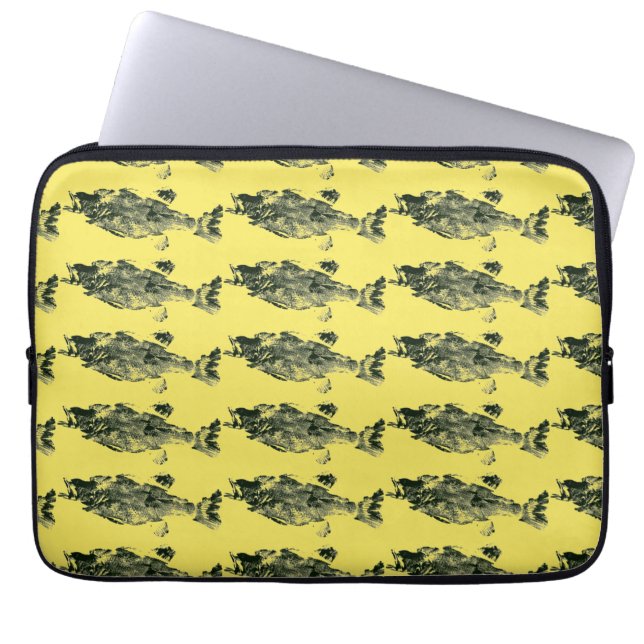 Drievlechten van de vissoort laptop sleeve (Voorkant)