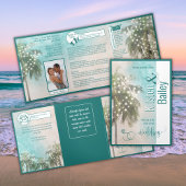 Drievoudig Beach Thleding Wedding Invitation Drieluik Uitnodiging