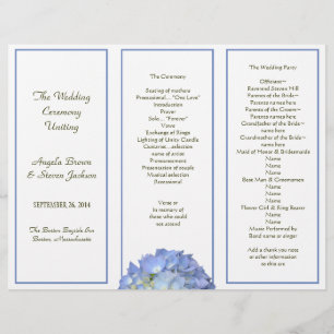 Drievoudig, Blue Hydrangea Wedding Programme