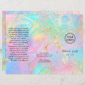 drievoudig brochure voor vloeibaar marmer (Voorkant / Achterkant)