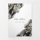 Drievoudig brochure voor zwartmarmerontwerp drieluik kaart (Cover)