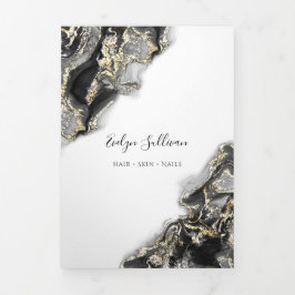 Drievoudig brochure voor zwartmarmerontwerp drieluik kaart