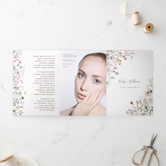 Drievoudig brochure Wilde bloemen Drieluik Kaart (Buitenkant)