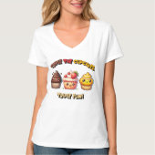 Drievoudig de cupcakes, drievoudig plezier! t-shirt (Voorkant)