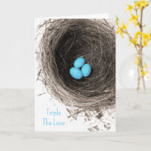 Drievoudig de liefdesdriften feliciteren kaart (Gele Bloem)