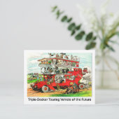 Drievoudig decker Touring Vehicle of the Future Briefkaart (Staand voorkant)