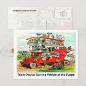 Drievoudig decker Touring Vehicle of the Future Briefkaart (Voorkant / Achterkant)