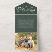 Drievoudig drievoudig groene update kerst all in one uitnodiging (Binnen)