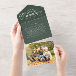 Drievoudig drievoudig groene update kerst all in one uitnodiging