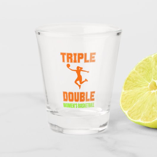 Drievoudig Dubbel Vrouwen Basketbal Shot Glas (Voorkant)