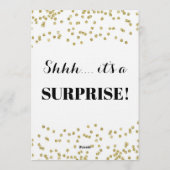 Drievoudig Feest Confetti Nep Goud Uitnodiging (Achterkant)