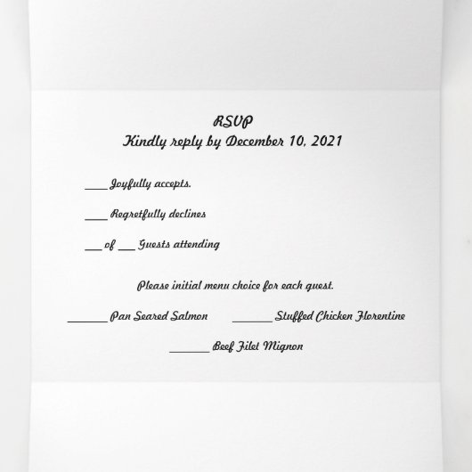 Drievoudig Fold-programma met letters Drieluik Programma (Binnenkant midden)