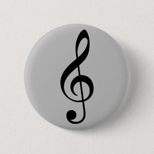 drievoudig gespleten muziek ronde button 5,7 cm