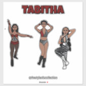 Drievoudig gestileerde rode Zebra danser #1 Sticker (Vel)