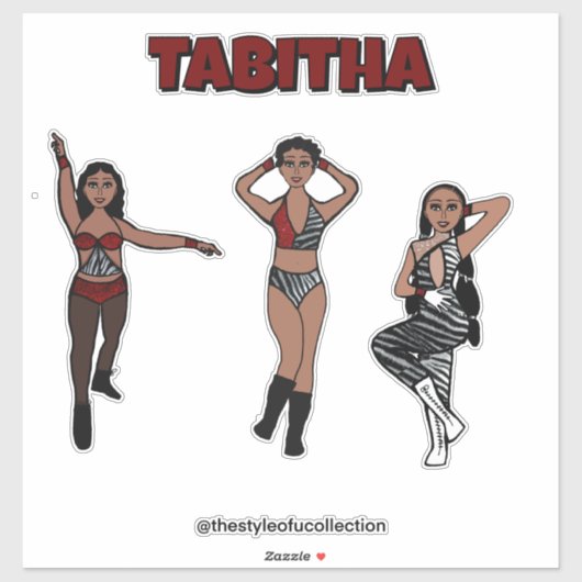 Drievoudig gestileerde rode Zebra danser #1 Sticker (Vel)