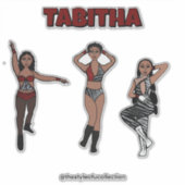 Drievoudig gestileerde rode Zebra danser #1 Sticker (Voorkant)