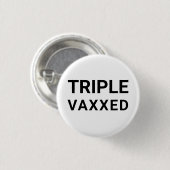 Drievoudig gevaxxed zwart wit, eenvoudige moderne  ronde button 3,2 cm (Voorkant /achterkant)