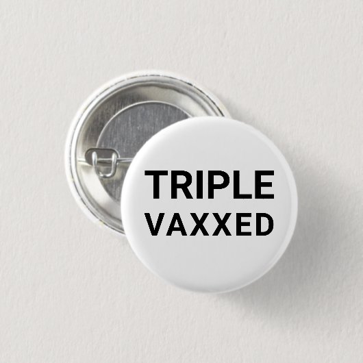 Drievoudig gevaxxed zwart wit, eenvoudige moderne ronde button 3,2 cm (Voorkant /achterkant)
