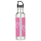 Drievoudig Hart Roze Aanpassen Waterfles (Achterkant)