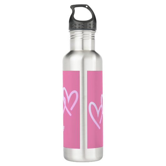 Drievoudig Hart Roze Aanpassen Waterfles (Achterkant)
