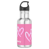 Drievoudig Hart Roze Aanpassen Waterfles (Voorkant)