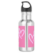 Drievoudig Hart Roze Aanpassen Waterfles (Achterkant)