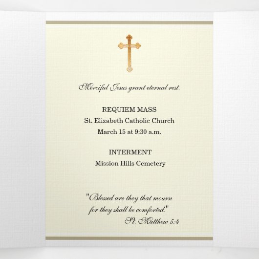 Drievoudig hart van Jezus Katholieke begrafenis Me Drieluik Kaart (Binnenkant midden)