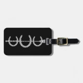 Drievoudig Hoefijzer Bagagelabel BLACK (Voorkant horizontaal)