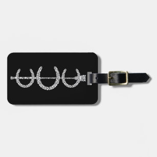 Drievoudig Hoefijzer Bagagelabel BLACK