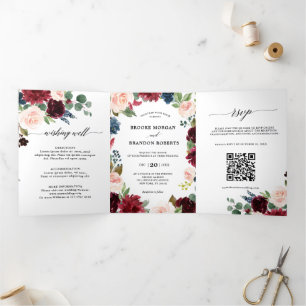 Drievoudig huwelijk tussen Bourgogne Red Navy Drieluik Aankondiging