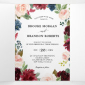 Drievoudig huwelijk tussen Bourgogne Red Navy Drieluik Aankondiging (Binnenkant midden)