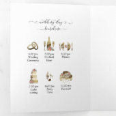 Drievoudig huwelijksprogramma en Waterverf Tijdlij Drieluik Kaart (Binnenzijde eerst)