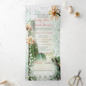 Drievoudig in één cactus huwelijksuitnodiging drieluik programma (Binnen)