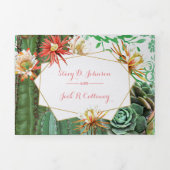 Drievoudig in één cactus huwelijksuitnodiging drieluik programma (Cover)