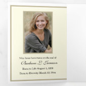 Drievoudig katholiek kruis rozenkrans begrafenismo drieluik kaart (Binnenzijde eerst)