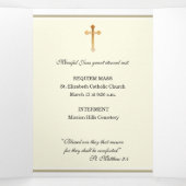 Drievoudig katholiek kruis rozenkrans begrafenismo drieluik kaart (Binnenkant midden)